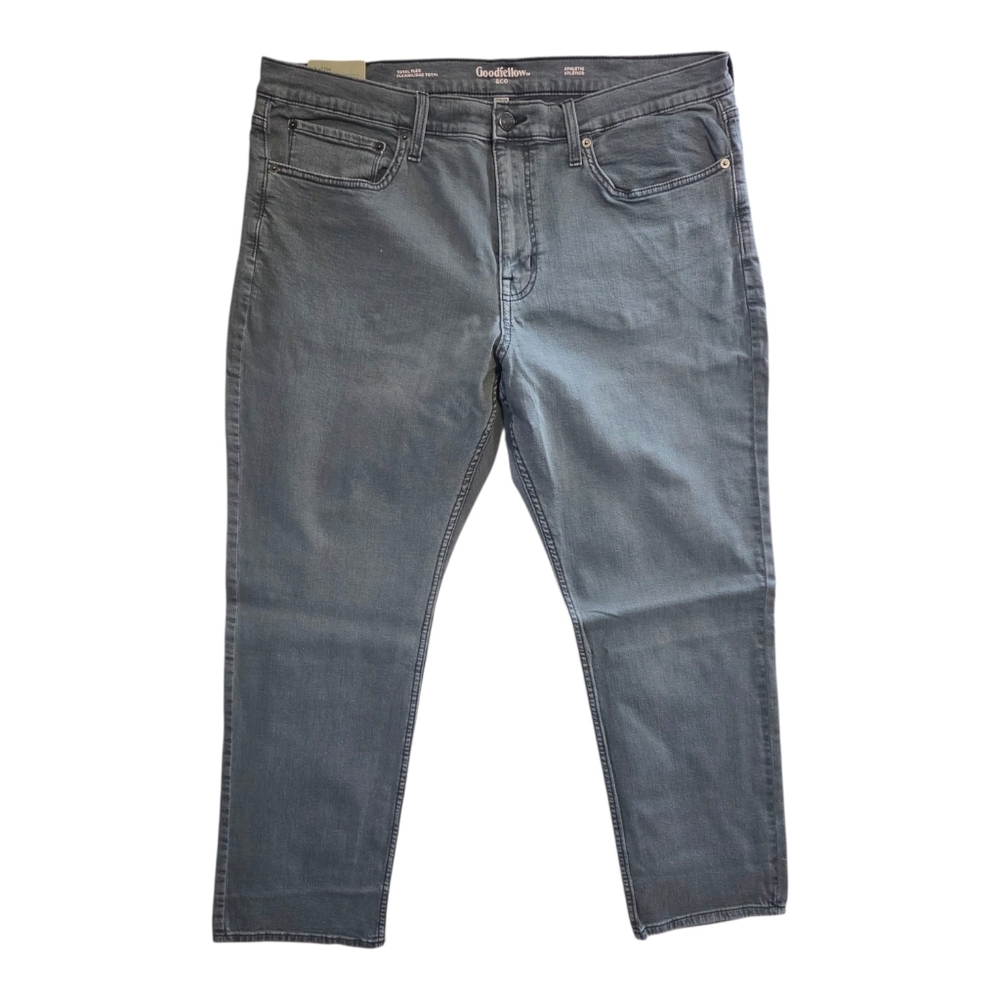 Goodfellow & Co Men's Athletic 40x30 Fit Jeans in Gray washed blue denim